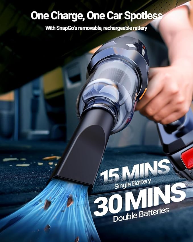 SEALIGHT Car Vacuum Portable Cordless, High Power Suction and Air Duster, 7 in 1 Handhle Vacuum Cleaner for Car, Office, Pet
