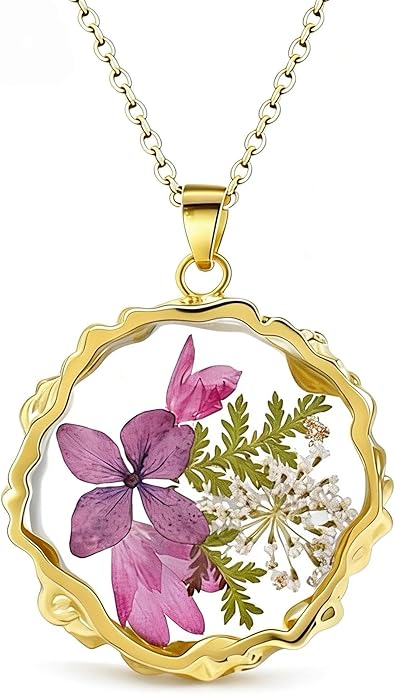 Birth Flower Necklace,1-12 Birth Month Flower Handmade Pendant Necklaces for Women Personalized Custom Floral Jewelry,Boho jewelry,Birthday Gift for Women Girls Best Friend