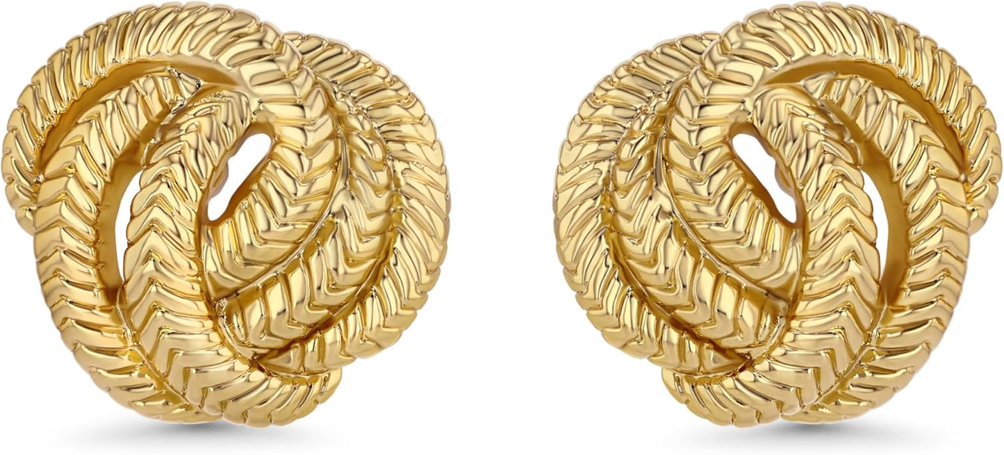 SNGIA18K Gold Plated Dangle Textured Ribbed Irregular Large Leaf Statement Earrings for Women by SNGIA, Handmade Dramatic Geometric Trendy Summer Drop Leaf Flower Jewelry Gifts, Bold Beachy Vintage Plant Fashion Drop Accessories, Vintage Nickle Free Fl...