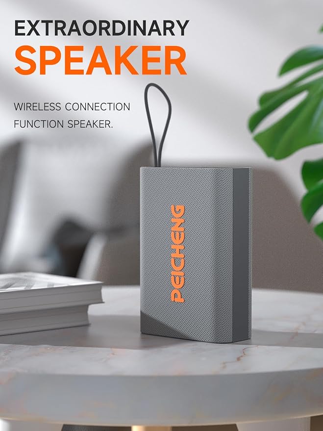 Speaker, Portable Wireless Bluetooth Speakers, Waterproof Loud Stereo Sound with RGB Lights TWS Paire Long Playtime for Home/Party/Outdoor, Electronic Gadgets (1PCS, Gray)