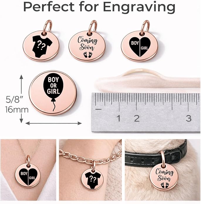 SM Design Pregnancy & New Baby Charm Set – Set of 4 Meaningful Stainless Steel Charms – Great for Crafting, Making Bracelets and Necklaces - Meaningful Keepsake Charms for Expecting & New Moms
