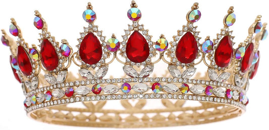 FORSEVEN Queen Crown Rhinestone Wedding Crowns and Tiaras for Women Costume Party Hair Accessories Princess Birthday Crown Crystal Bridal Crown Halloween Decorations Headband