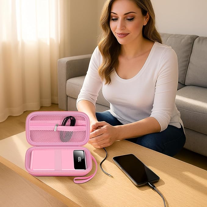 Portable Bank Charger Case for SABANI for Charmast for OHOVIV for VRURC for YILANS for CFIAI for LOVELEDI for RGVOTA for Miday for RONEGN for POIYTL for IAPOS Fast Charging Battery (Pink)