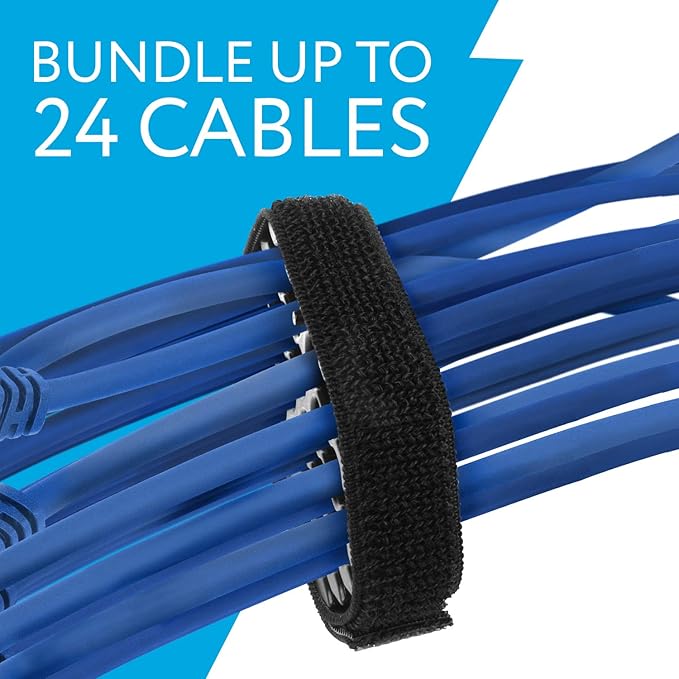 IMPRESA Cable Comb Organizer Kit - Includes 6 Straps & 6 Inserts - Cable Management Tool for Cat6a & Ethernet Wires - Neat Wire Organizer for Home or Network Setup