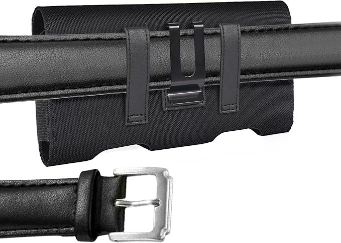 for iPhone 17 Pro Max Holster, BECPLT Nylon Holster Pouch Belt Clip Case and Loops Holder Cover for iPhone Air 16/15/14/13/12/11 Pro Max Galaxy S25 Plus S24+ Black