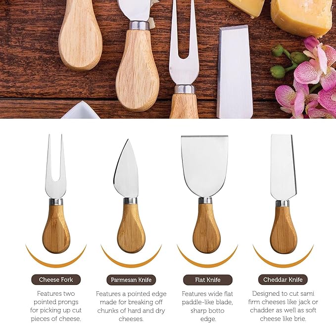 Charcuterie Board Gift Set - Bamboo Cheese Board and Knife Set - Housewarming Gifts for New Home, Wedding Gifts for Couples 2025, Bridal Shower Gifts, Birthday Gifts for Women