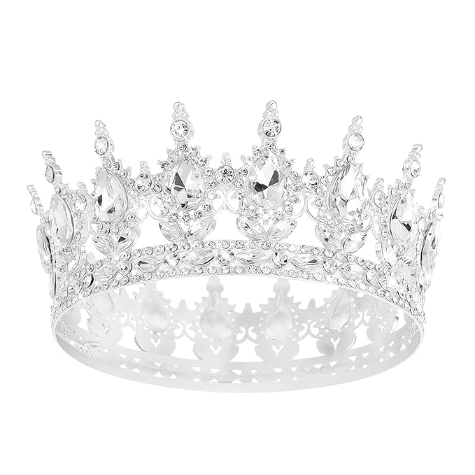 Queen Crown Rhinestone Wedding Crowns and Tiaras for Women Costume Party Hair Accessories Princess BirthdayCrown Crystal BridalCrown (Gold White Crowns)