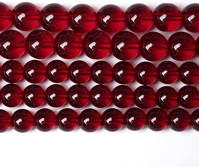 4MM 90PCS Garnet Red Glass Crystal Spacer Loose Beads for Jewelry Making DIY Bracelet 15 Inches 1 Strand
