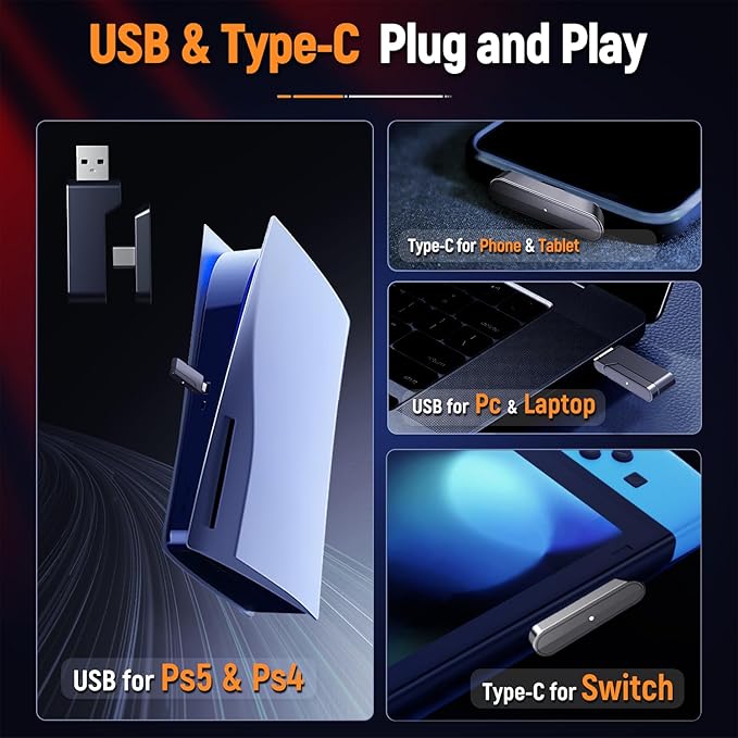 Wireless Gaming Headset with Flip Microphone