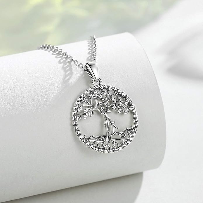 Vito 925 Sterling Silver Tree of Life Necklace for Women, Mother Tree Pendant for Mom Mother Necklace Mother's Day Jewelry Gift for Wife Grandma, 18/22 Inch Chain