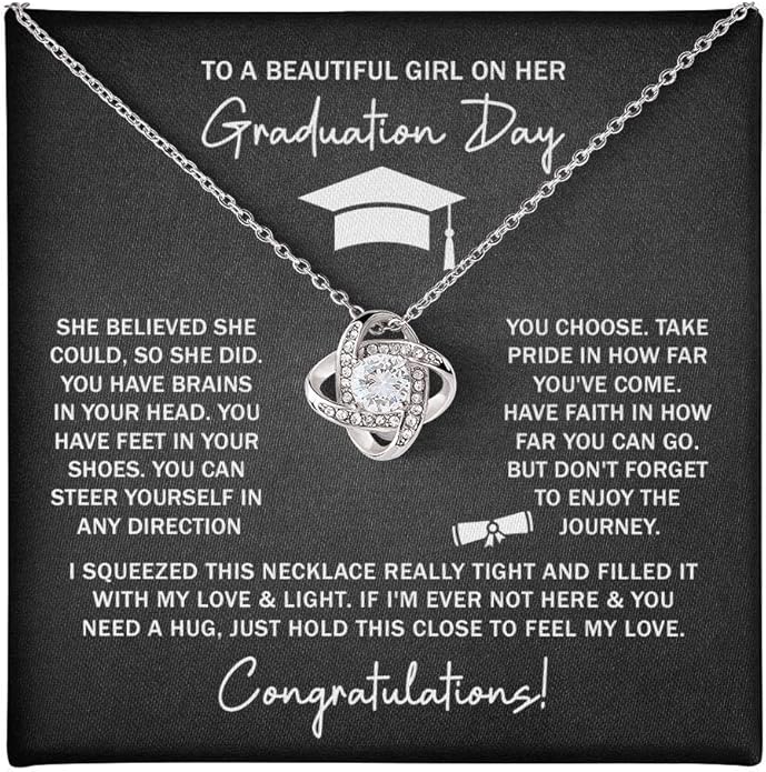 2025 Graduation Gifts for Her | Inspirational Graduation Necklace with Message Card & Gift Box | Jewelry for Women, Daughter, Girlfriend, Sister, Classmate | High School & College Grad Gift