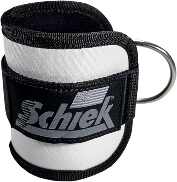 Schiek Sports 1707 Ankle Cuffs - Ideal for Glute Kickbacks and Cable Machine Workouts - Durable and Built To Last