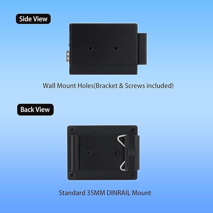 Ultra Mini Ethernet PoE+ Switch,2 PoE+ Output & 1-Uplink SFP Port ,30W PoE Output@40W Budget ,PoE+ Injector Adapter,Desktop or Wall/Dinrail Mount,Fanless,for Multiple PoE Devices(30W)