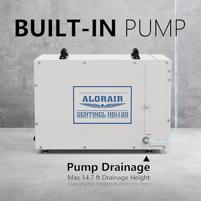ALORAIR Sentinel HDi120 Commercial Dehumidifier with Pump, 235 Pints Whole Homes Dehumidifier for Crawl Spaces, Basements, up to 3,300 sq. ft. cETL