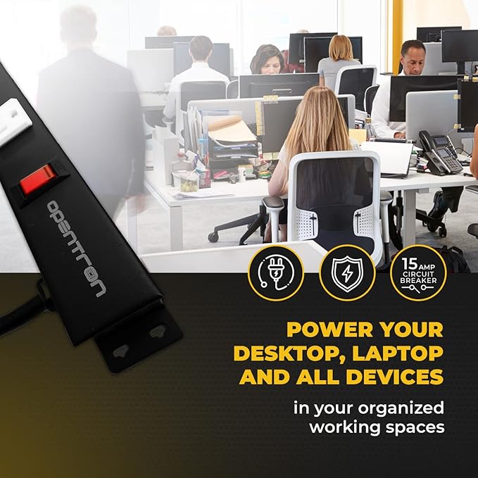 12 Outlets 4 Feet Body Heavy Duty Metal Surge Protector Power Strip (12 Outlet 6 Feet Power Cord Vertical Power Plug)
