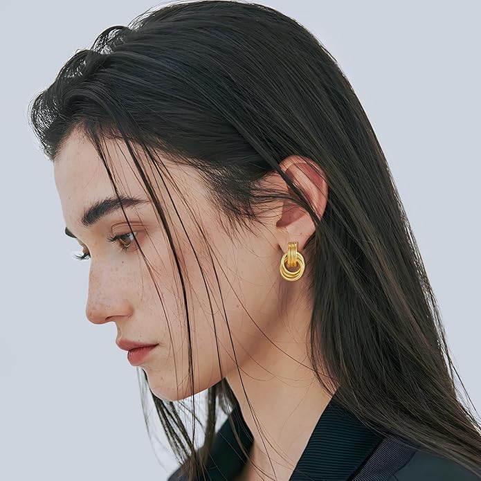 Gold Geometric Drop Dangle Earrings for Women Long Link Dangle Earrings Jewelry Gift