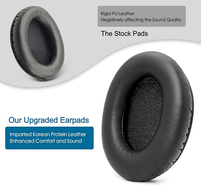 GVOEARS Premium Replacement Ear Pads for HyperX Cloud 1/2/3/Pro/Core/Alpha/Alpha S/Alpha Pro/Flight/Flight S/Stinger, CloudX Stinger Headset & More, Softer Protein Leather, High-Density Foam - Black