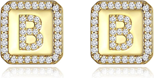 Gold Earrings for Women 24K Gold Filled Initial Earrings for Women S925 Earrings Gifts for Her