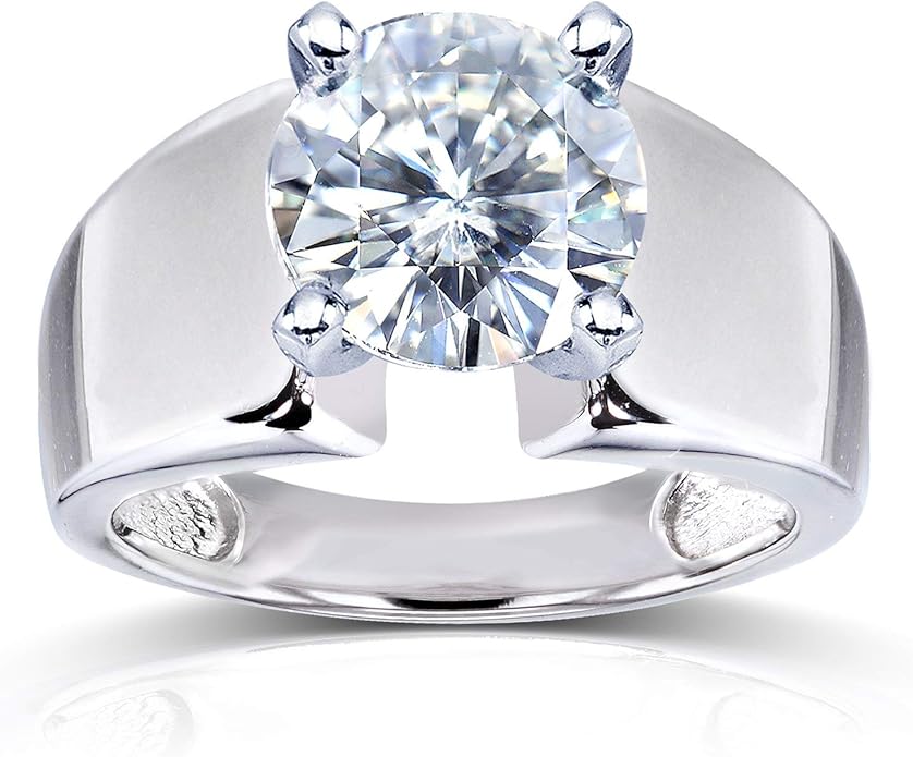 Kobelli Round Moissanite Solitaire Engagement Ring 3 CTW 14k White Gold