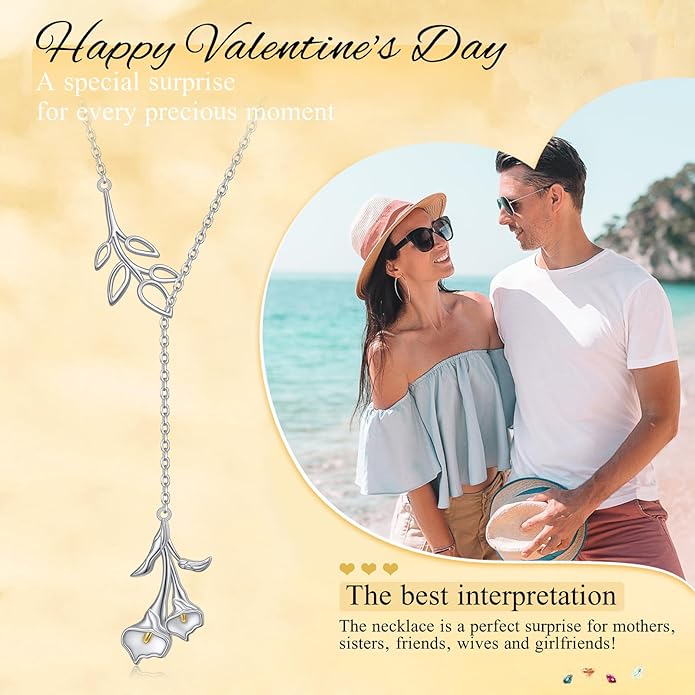 Long Necklace Sterling Silver Larait Bar Y Lariat Long Chain Drop Adjustable Necklace Gift for Her, 30"