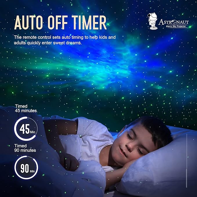 Galaxy Projector for Gaming Room Decor - Black Astronaut Star Projector, Cool Stuff for Men's Bedroom Accessories, LED Nebula Light with Remote, Christmas Gifts for Teen Boys & Gamers