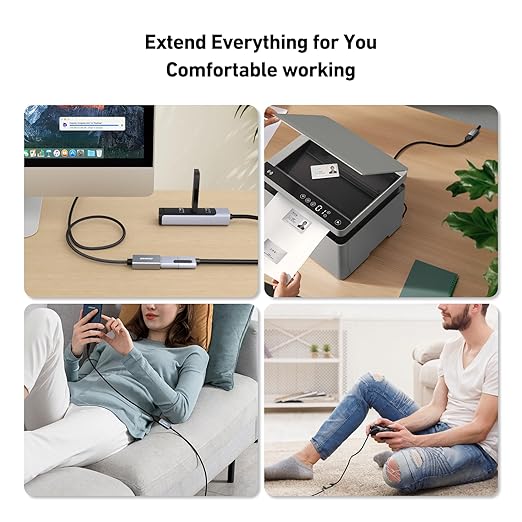 BENFEI USB 3.0 Extension Cable 1.5 Feet, Nylon Braided Compatible with Webcam, Camera, Phone, USB hub, Mouse, Keyboard, Printer, Hard Drive, Headset