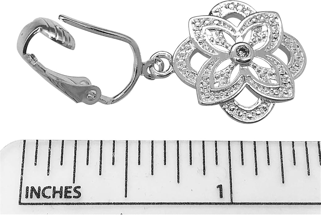 Silver Clip On Earrings For Women, They Look Pierced, Don't Pinch & Won't Fall Off, Hypoallergenic & Lightweight