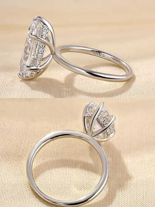 3.5CT Marquise Cut Engagement Ring, AAAAA Grade Cubic Zirconia Promise Ring for Women, S925 Silver Bridal Wedding Jewelry