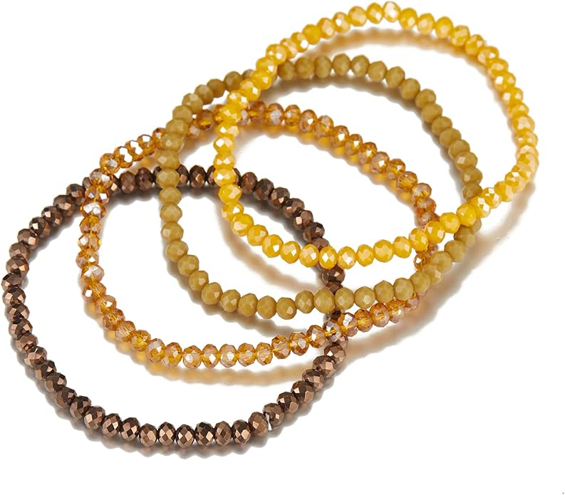 Noessla Beaded Boho Stretch Bracelet Colorful Stackable Crystal Beads Bracelets Trendy Costume Jewelry Mothers Day Gifts for Women