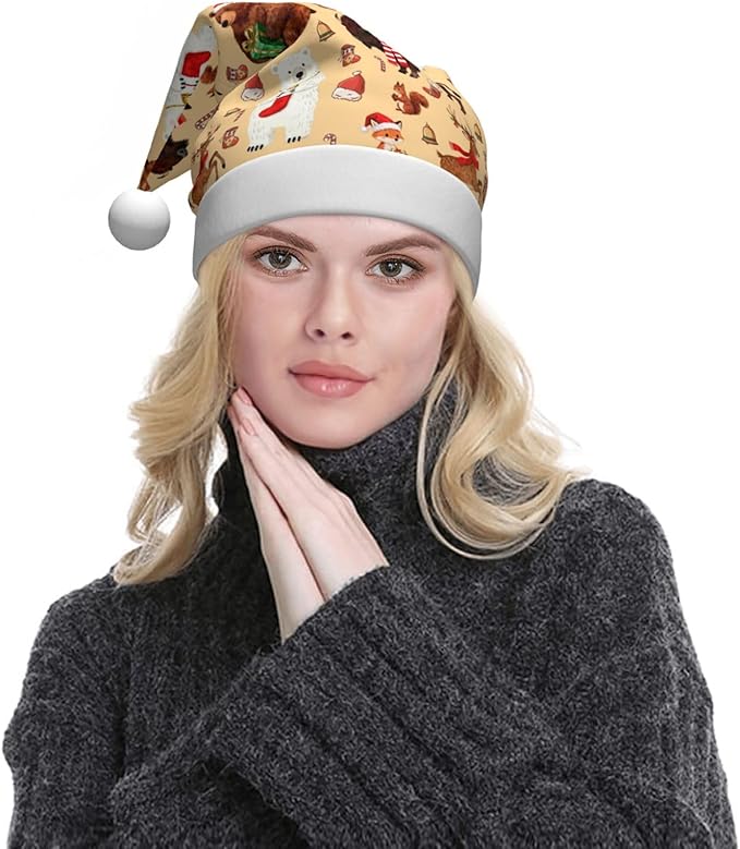 Christmas Santa Hat for Adults,Holiday Unisex Xmas Hat for New Year Party Headwear