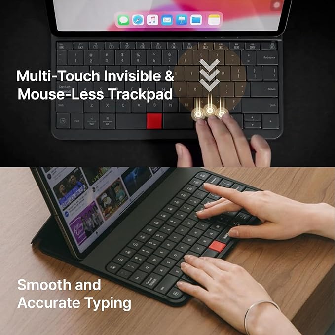 MOKIBO Fusion Keyboard, iPad Pro 12.9" Case, Wireless Touchpad Keyboard with Built-in Trackpad, Bluetooth
