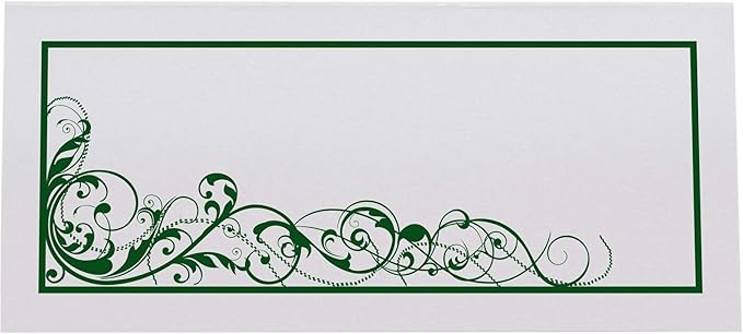 Scribble Vintage Swirl Printable Place Cards, Hunter Green (Choose Color), Set of 60 (10 Sheets), Laser & Inkjet Printers - Wedding, Party, Dinner, and Special Events