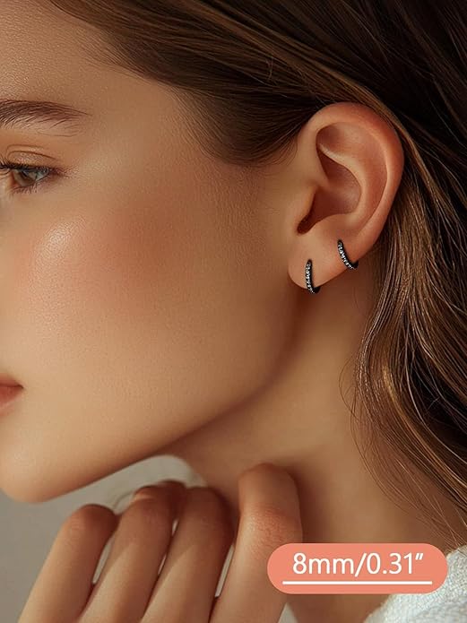 FaithHeart Sterling Silver Hoop Earrings for Women, Hypoallergenic Huggie Hoop Earrings Lightweight Small Cartilage Earrings Hoop Earring Dainty Everyday Earrings 6/8/10/12/14/15/16/18/20mm