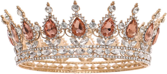 FORSEVEN Queen Crown Rhinestone Wedding Crowns and Tiaras for Women Costume Party Hair Accessories Princess Birthday Crown Crystal Bridal Crown Halloween Decorations Headband
