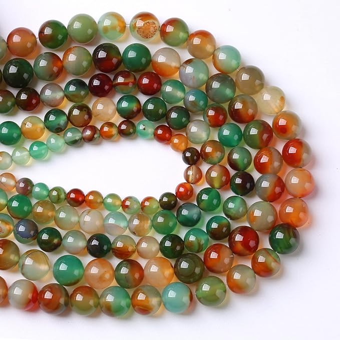 180PCS 4mm Natural Peacock Agates Beads for Jewelry Making Semi Precious Loose Gemstones Beads DIY Bracelet Necklace 2 Strand 32"