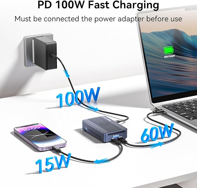 ACASIS 40Gbps M.2 NVMe SSD Enclosure, Cooling Fan, Compatible Thunderbolt 4/3/USB 4.0, Tool-Free, Aluminum Dock Dual Monitor, Support Software RAID, 2 USBC 40Gbps for M1/M2/Windows
