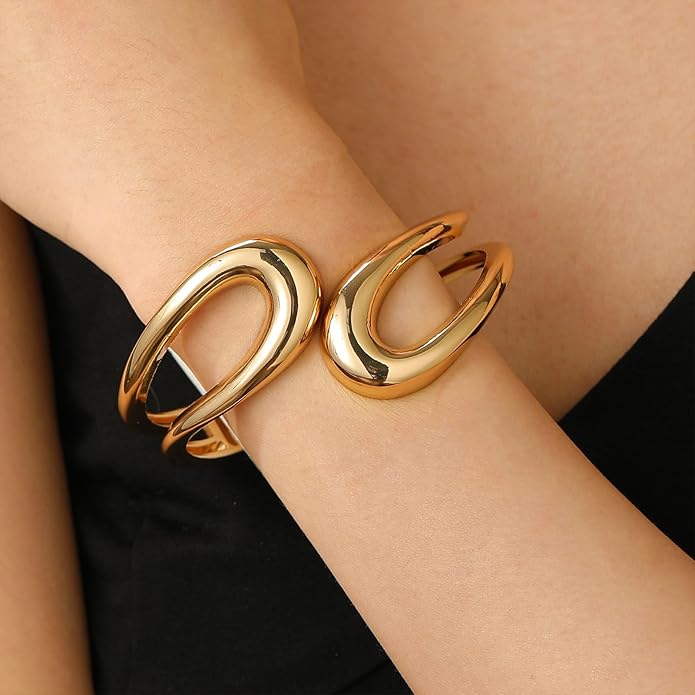 Otxas Chunky Bracelet for Women Irregular Cuff Bracelets for Women Trendy Statement Bangle Bracelet Jewelry Gifts