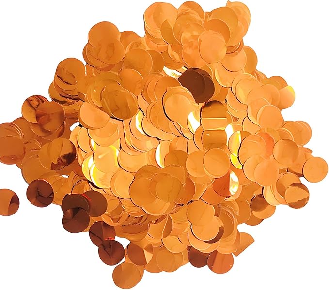 Orange Table Confetti 0.59 inch Metallic Foil Confetti for Wedding Birthday Party Confetti Decoration (2.12 oz /1 pack)