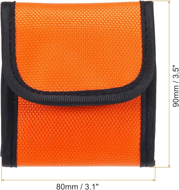 PATIKIL Lens Filter Case, 4-Pocket Camera Filter Case Portable Lens Filter Pouch Photography Fit Camera Bag Pocket Drone for 25mm-58mm, Orange
