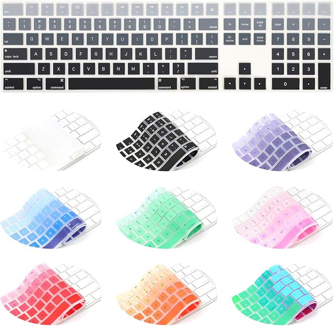 Allinside Ombre Gray Cover for Apple iMac Magic Wireless Keyboard with Numeric Keypad MQ052LL/A A1843 US Layout