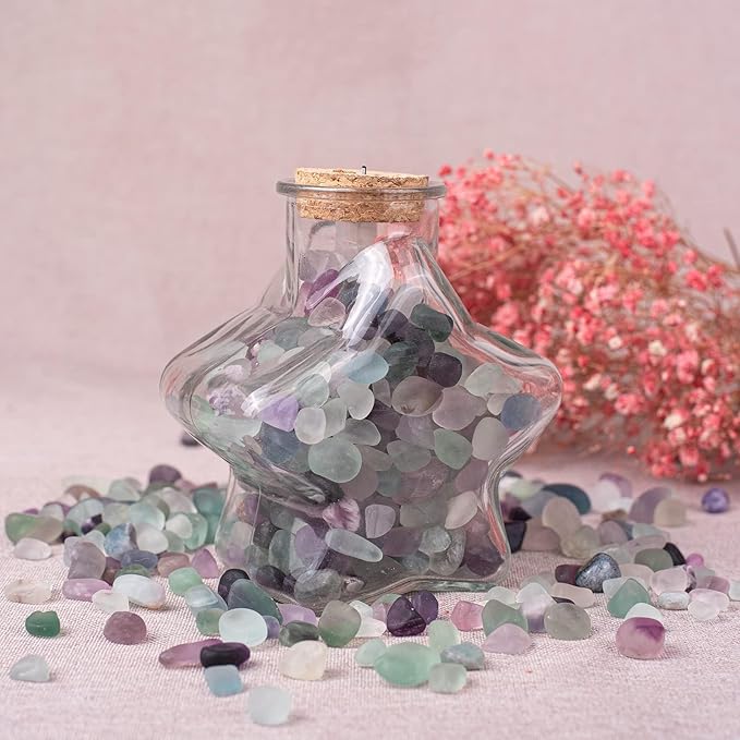 Polished Fluorite Crystal Set, 0.4'', 128 Pcs - Handpicked Natural Tumbled Stones and Crystals Bulk for Healing, Reiki, Meditation, Witchcraft and Home Decor
