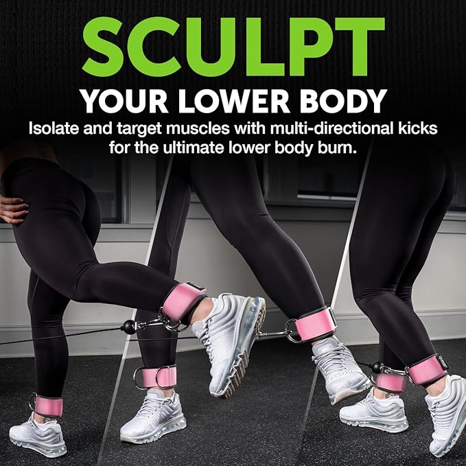 Gradient Fitness Ankle Straps (2 Pack) | Ankle Strap for Cable Machine, Ankle Bands for Working Out, Cable Ankle Strap