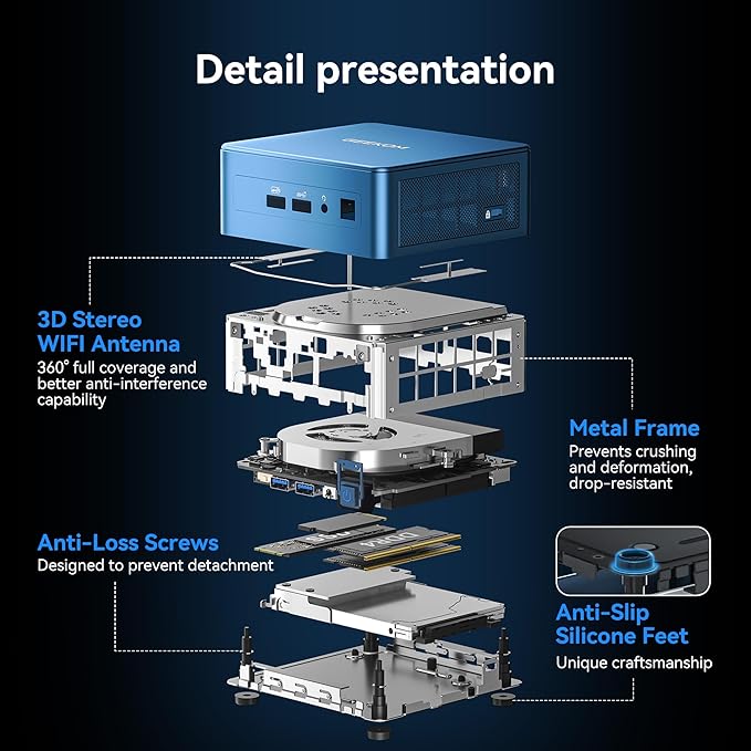 GEEKOM Mini PC IT12(3-Year Quality Support),with 12th Gen Intel i5-12450H Mini Computers,16GB RAM/512GB NVMe PCIe Gen 4 SSD Windows 11 Pro Desktop PC,USB 4.0/2.5G LAN/8K,for Business|Office|Home