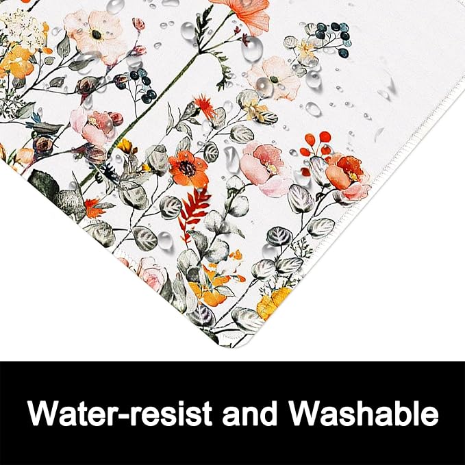 ITNRSIIET Mouse Pad with Stitched Edge Premium Textured Smooth Precise Operation Waterproof Washable Non-Slip Rubber Base Desktop Protection Mat, 10.2×8.3×0.12 inches, Wildflowers