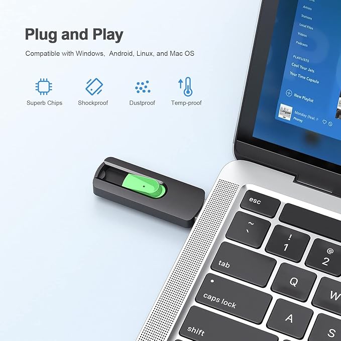 Aiibe 5 Pack 128GB Flash Drive 3.0, Upgraded 130MB/s USB 3.0 Flash Drive Retractable USB Drive Portable Thumb Drive Colorful Memory Stick Multi Pack (Cyan, Green, Purple, Red, Yellow)