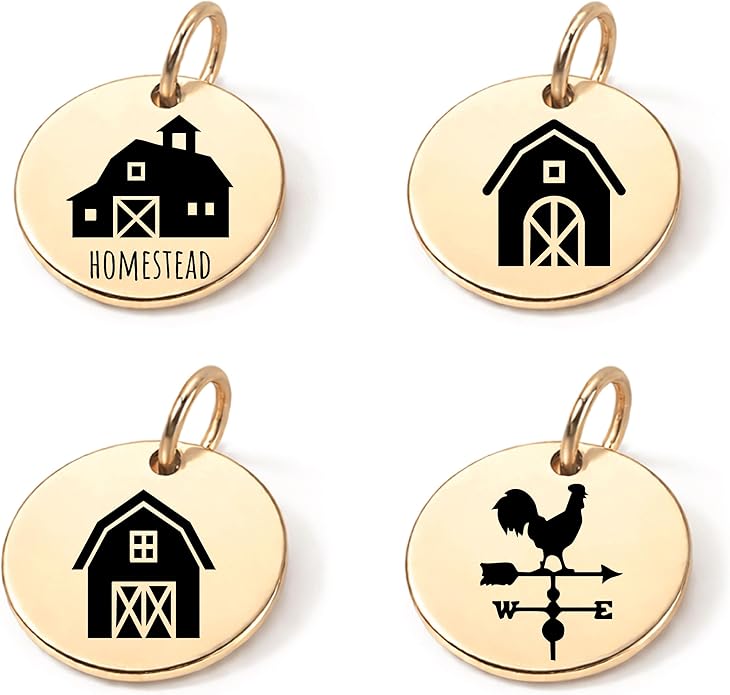 SM Design Western Charm Set of 4 – Stainless Steel Western Charms for Bracelets & Necklaces – Cowgirl, Ranch & Country Style Jewelry Charms – Western Gift for Women & Moms