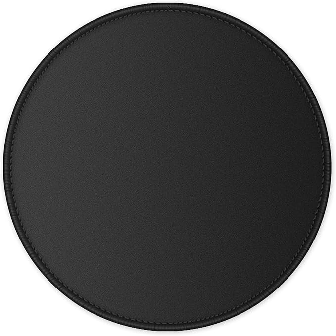 ITNRSIIET Round Mouse Pad with Stitched Edge Premium-Textured Waterproof Non-Slip Rubber Base Desktop Protection Mat Diameter 8.7 inches, Classic Black
