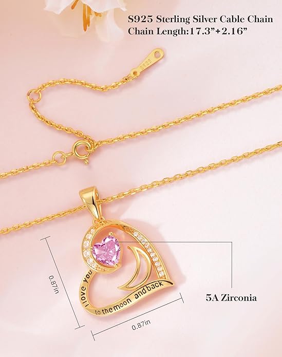Heart Gold Necklace for Women Birthday Gifts for wife Jewelry for Wife Necklace for Girlfriend Mom Daughter Gold Jewelry for Women