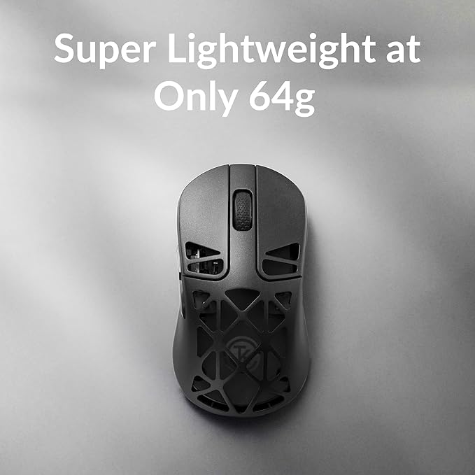 M3 Mini 4K Wireless Mouse Signature Edition 5.1/2.4 GHz/Wired Optical Mouse, Ultra-Lightweight 55g Programmable PixArt 3395 Sensor with up to 26,000 DPI/ 650 IPS for Windows Mac Linux - Black