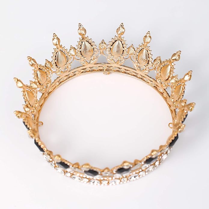 FORSEVEN Queen Crown Rhinestone Wedding Crowns and Tiaras for Women Costume Party Hair Accessories Princess Birthday Crown Crystal Bridal Crown Halloween Decorations Headband